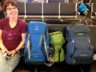 Theresa and our pack collection